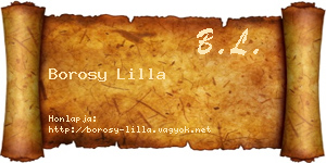 Borosy Lilla névjegykártya